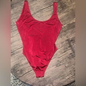 Abercrombie & Fitch Women’s Red Scoop Neck one piece swimsuit